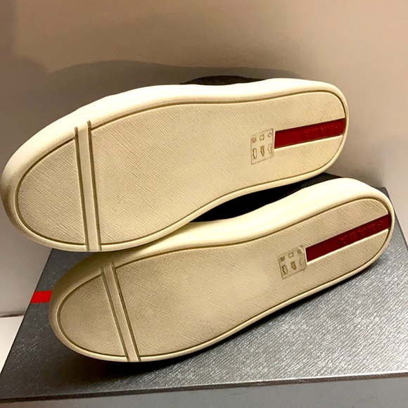 PRADA New! Fabric Nylon Leather Vintage Gabardine Sneakers Size 36 1/2 - Picture 11 of 13